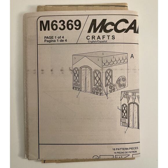 McCall's Craft Kid's Playhouse Castle Sewing Pattern M6369 Fits over card table - Picture 4 of 4